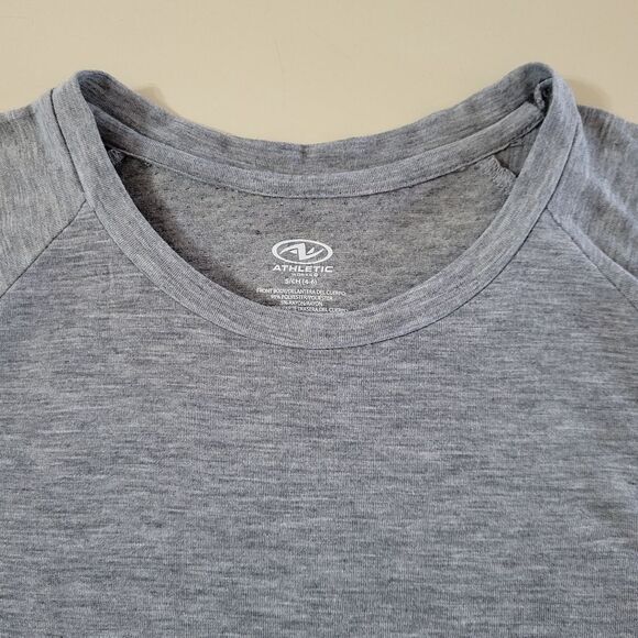 Athletic Works Women's Gray Moisture Wicking Active Short Sleeve Crewneck Tee - Picture 7 of 9